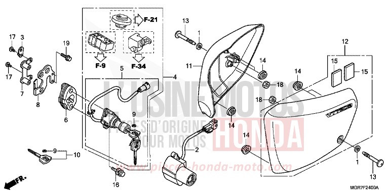 COUVERCLE LATERAL de Shadow PEARL HERON BLUE (PB332X) 2011