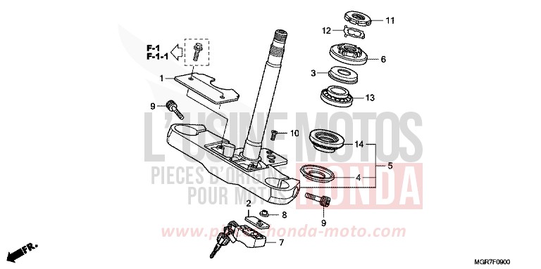 TIGE DE DIRECTION de Shadow GRAPHITE BLACK (NHB01) 2011