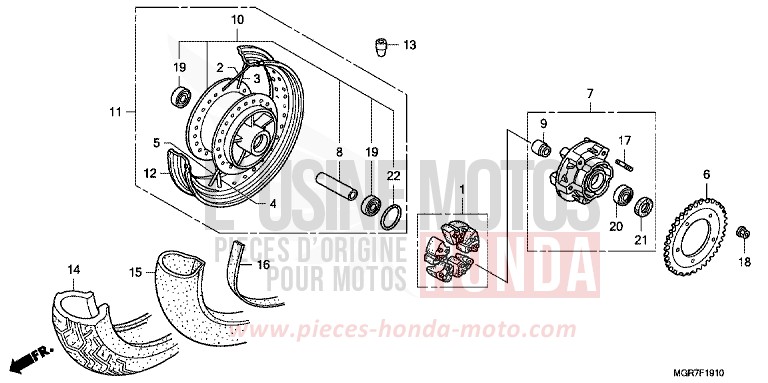 ROUE ARRIERE de Shadow GRAPHITE BLACK (NHB01) 2011