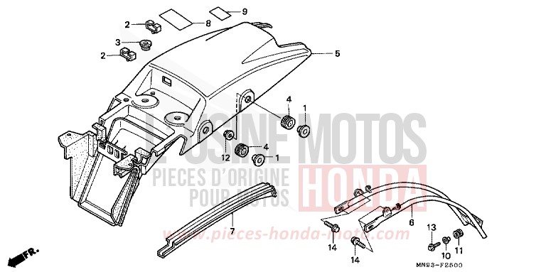 GARDE-BOUE ARRIERE de Dominator FROLIDA BLUE (PB182) de 1990