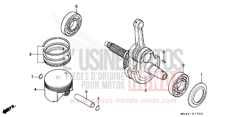 PISTON/VILEBREQUIN de Dominator ROSS WHITE (NH196) de 1991