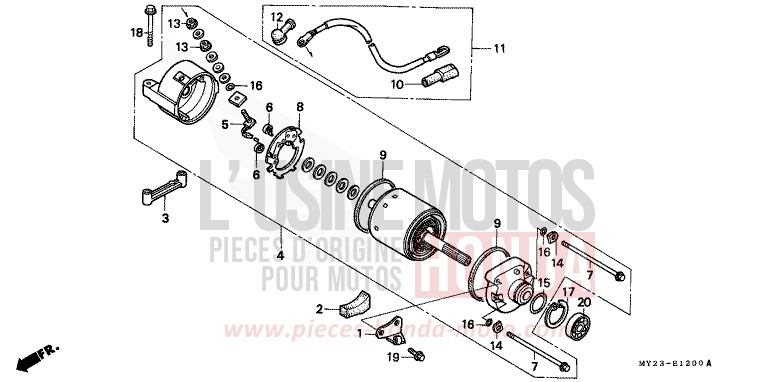 MOTEUR DE DEMARRAGE de Dominator FIGHTING RED (R134B) 1992