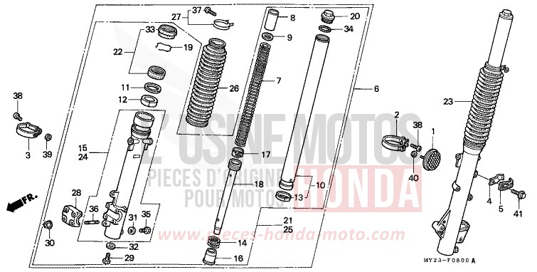 FOURCHETTE AVANT de Dominator FIGHTING RED (R134B) 1992
