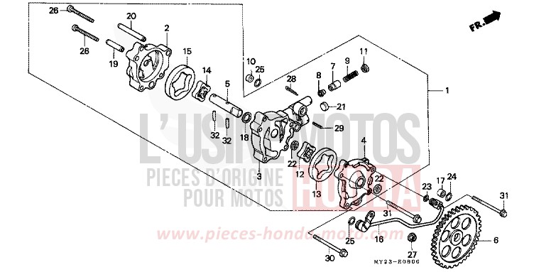 POMPE A HUILE (NX500N/NX650N) de Dominator ROSS WHITE (NH196H) de 1992