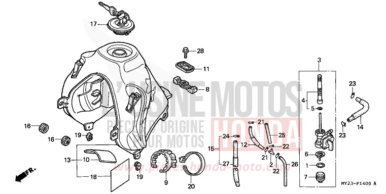 RESERVOIR A CARBURANT de Dominator BLACK (NH1E) 1993