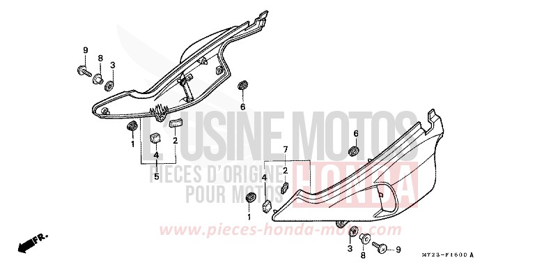 COUVERCLE LATERAL de Dominator BLACK (NH1E) 1993