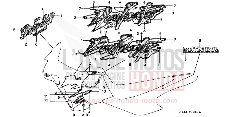 MARQUE (NX500P/R/650P/R) de Dominator BLACK (NH1E) de 1993