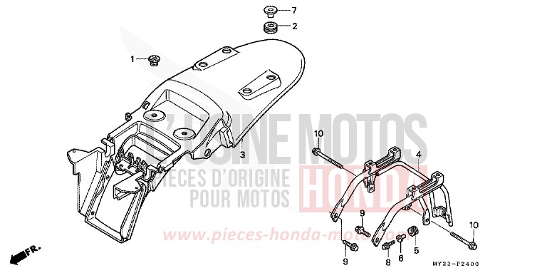 GARDE-BOUE ARRIERE de Dominator ROSS WHITE (NH196H) 1994