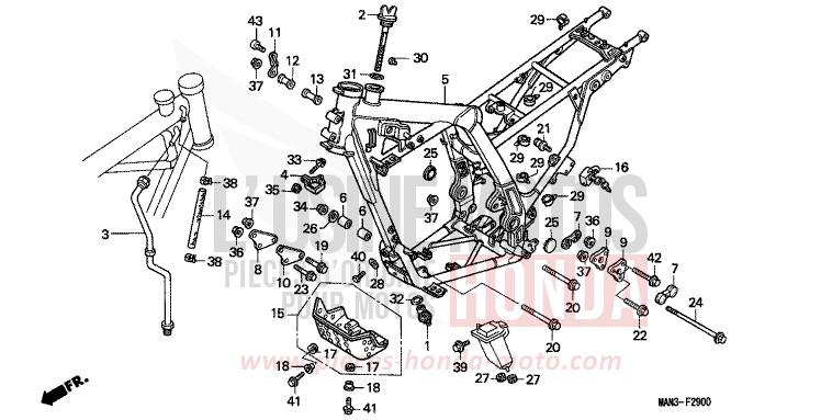 CARROSSERIE DE CHASSIS de Dominator BLACK (NH1E) 1996
