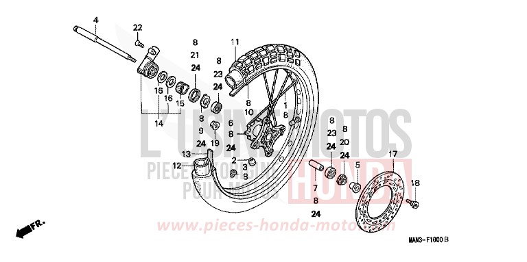 ROUE AVANT de Dominator MAGNA RED (R201B) de 1997