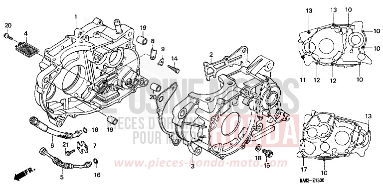 CARTER MOTEUR de Dominator NOIR (NH1) de 1998