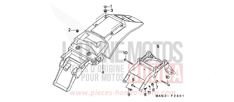 GARDE-BOUE ARRIERE (2) de Dominator NOIR (NH1) 1998