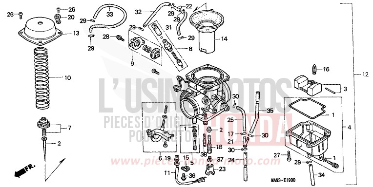 CARBURATEUR de Dominator VORTEX PURPLE METALLIC (RP140A) 1998