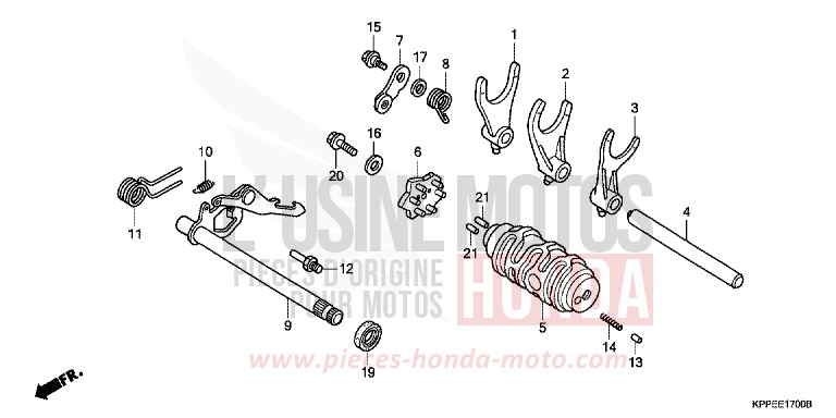 TAMBOUR DE SEL.DE VITESSE de CBR125R CANDY LIGHTNING BLUE (PB325E) de 2004