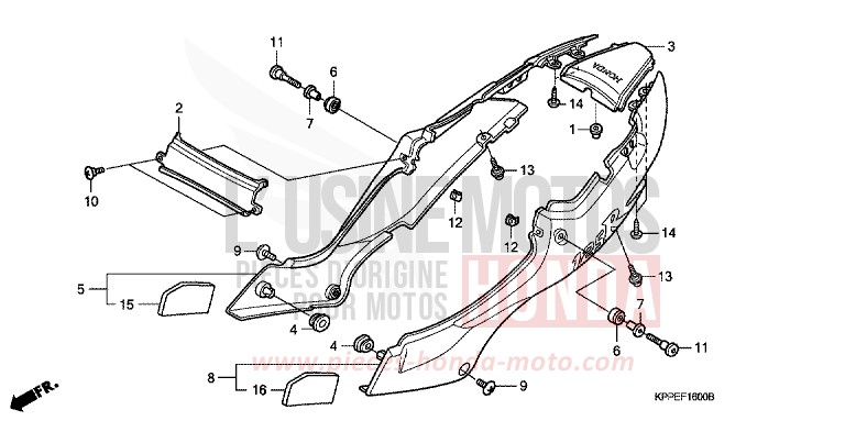 COUVERCLE LATERAL de CBR125R MILLENNIUM RED (R263B) de 2004
