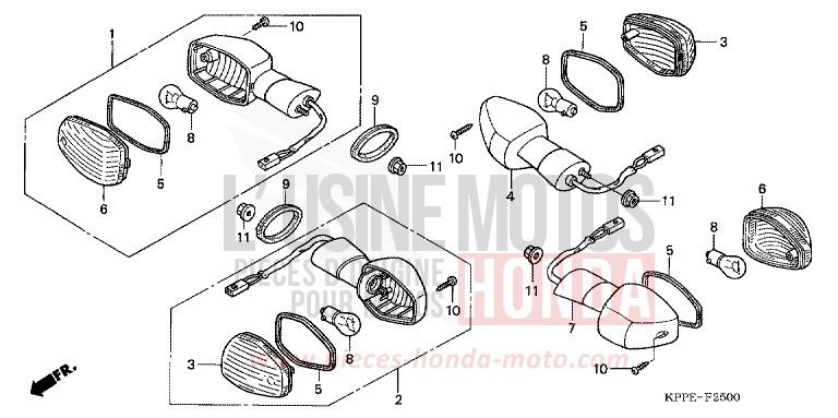 CLIGNOTANT (CBR125R/RS/RW5/RW6/RW8) de CBR125R MILLENNIUM RED (R263B) de 2004