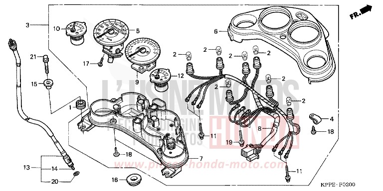 COMPTEUR (CBR125R/RS/RW5/RW6/RW8) de CBR125R CANDY LIGHTNING BLUE (PB325) 2005