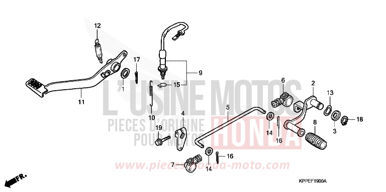 PEDALE de CBR125R CANDY LIGHTNING BLUE (PB325) de 2005
