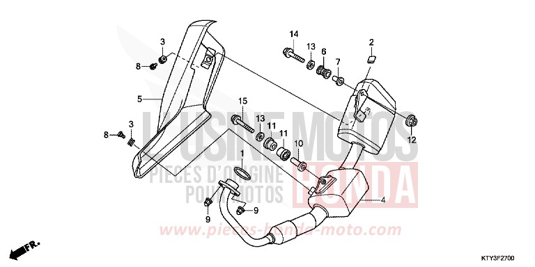 SILENCIEUX D'ECHAPPEMENT de CBR125R ASTEROID BLACK METALLIC (NHA35) 2012
