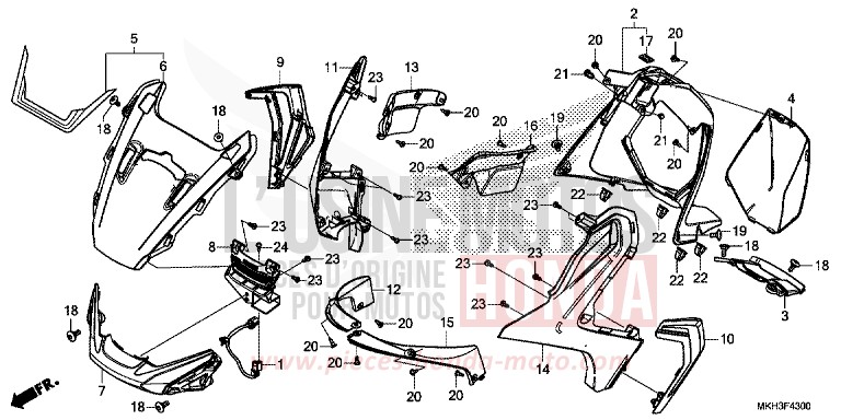 PANNEAU SUPERIEUR de X-ADV GRAND PRIX RED (R380) de 2019