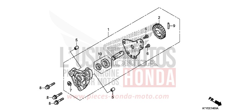 POMPE A HUILE de CBR125R ASTEROID BLACK METALLIC (NHA35) de 2015