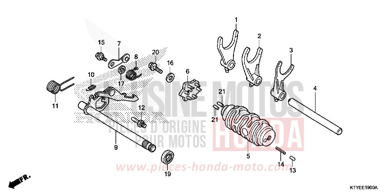 BARILLET DE SELECTION de CBR125R ASTEROID BLACK METALLIC (NHA35) de 2015