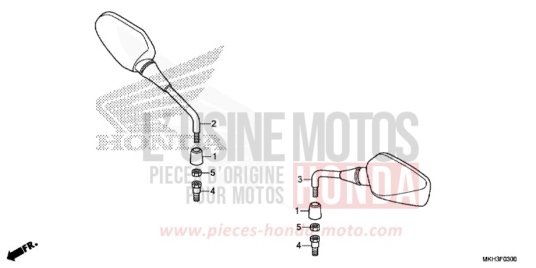 MIROIR de X-ADV MAT PEARL GLARE WHITE (NHB54) de 2019