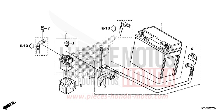 BATTERIE de CBR125R ASTEROID BLACK METALLIC (NHA35) 2015