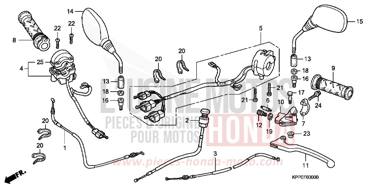 LEVIER DE GUIDON/COMMUTATEUR/CABLE (CBR125R/RS/RW5/RW6/RW8) de CBR125R SAVORY ORANGE (YR241) 2005