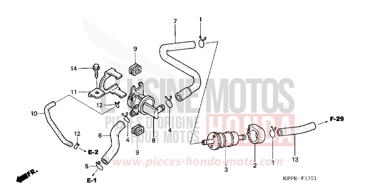 AIR INJECTION CONTROLVALVE de CBR125R SAVORY ORANGE (YR241) 2005