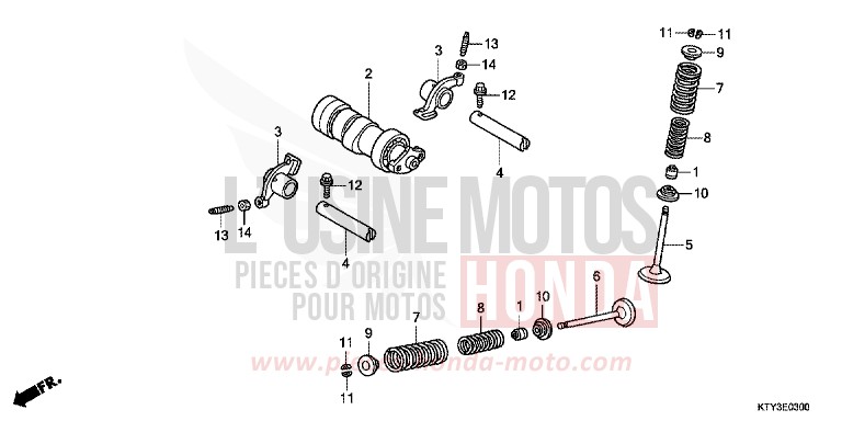ARBRE A CAMES/SOUPAPE de CBR125R NITRIC ORANGE (YR271) 2012