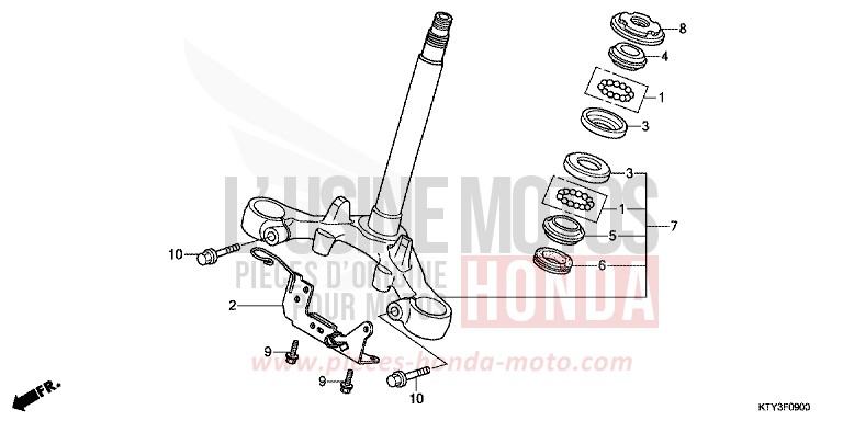 TIGE DE DIRECTION de CBR125R NITRIC ORANGE (YR271) 2012