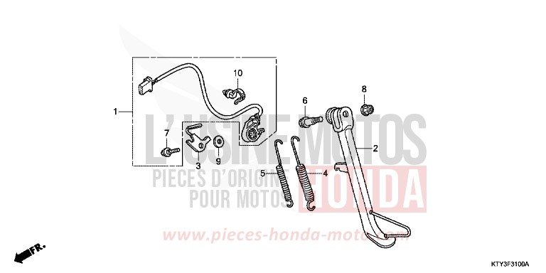 BEQUILLE de CBR125R NITRIC ORANGE (YR271) 2012