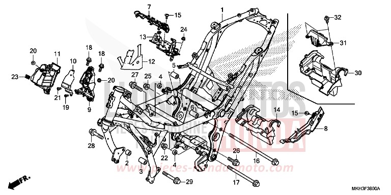 CARROSSERIE DE CHASSIS de X-ADV MAT ARMRED GREEN METALLIC (G208) de 2019
