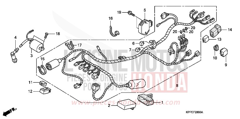 FAISCEAU DES FILS (CBR125R/RS/RW5/RW6/RW8) de CBR125R MILLENNIUM RED (R263) 2005