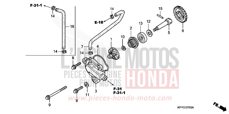 POMPE A EAU de CBR125R NOIR (NH1) 2006
