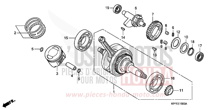 ARBRE VILEBREQUIN/PISTON de CBR125R MILLENNIUM RED (R263) de 2006