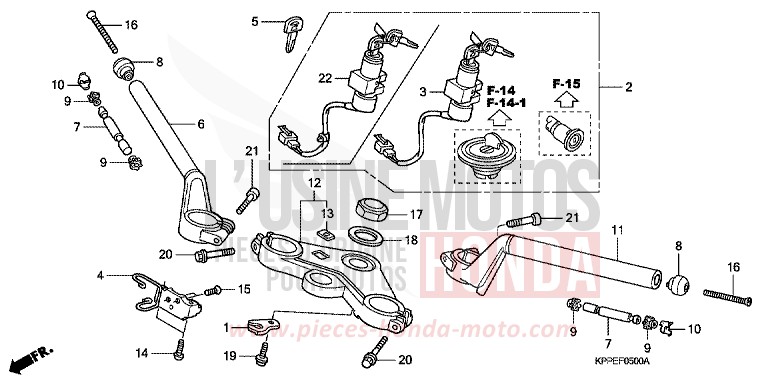 TUYAU DE GUIDON/PONT SUPERIEUR de CBR125R MILLENNIUM RED (R263) 2006