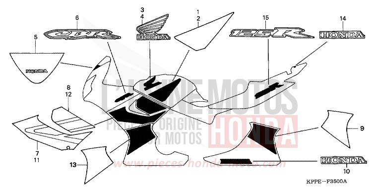 MARQUE/RAYURE (CBR125R/RW5/RW6) de CBR125R MILLENNIUM RED (R263) de 2006