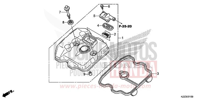 COUVERCLE DE CULASSE de CRF250L EXTREME RED (R292) de 2013