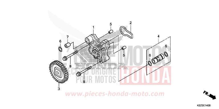 POMPE A HUILE de CRF250L EXTREME RED (R292) de 2013