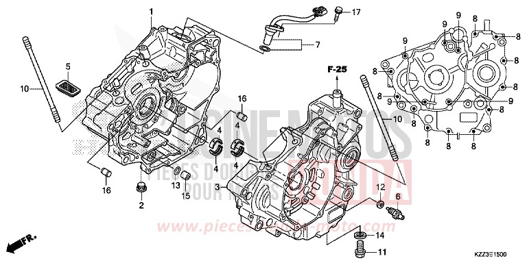 CARTER MOTEUR de CRF250L EXTREME RED (R292) 2013