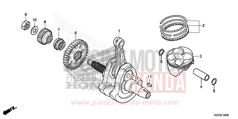 VILEBREQUIN/PISTON de CRF250L EXTREME RED (R292) de 2013