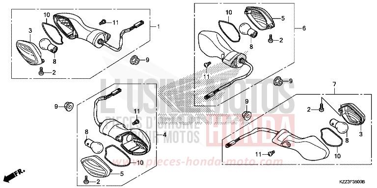 CLIGNOTANT de CRF250L EXTREME RED (R292) de 2013
