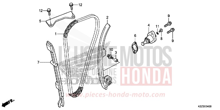 CHAINE A CAMES/TENDEUR de CRF250L EXTREME RED (R292) de 2015