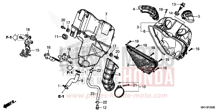 FILTRE A AIR de X-ADV MAT BULLET SILVER (NH389) de 2019