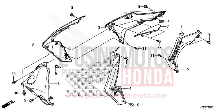 BOUCLIER DE RADIATEUR de CRF250L EXTREME RED (R292) de 2015