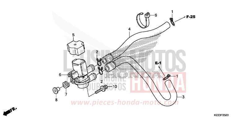 ELECTROVANNE INJECTION D'AIR de CRF250L EXTREME RED (R292) 2015
