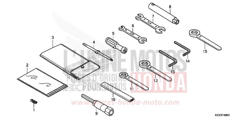 OUTILS de CRF250L EXTREME RED (R292) 2015