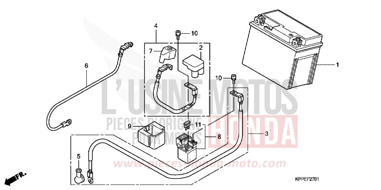 BATTERIE (CBR125RW7/RW9/RWA) de CBR125R CANDY TAHITIAN BLUE (PB215X) 2007